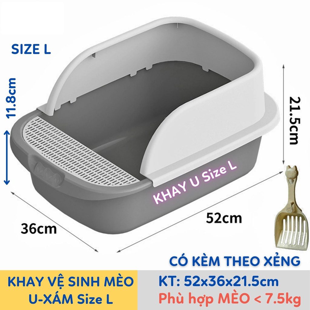 Khay vệ sinh thành cao cho mèo, khay vệ sinh chống văng cát - Ảnh 2