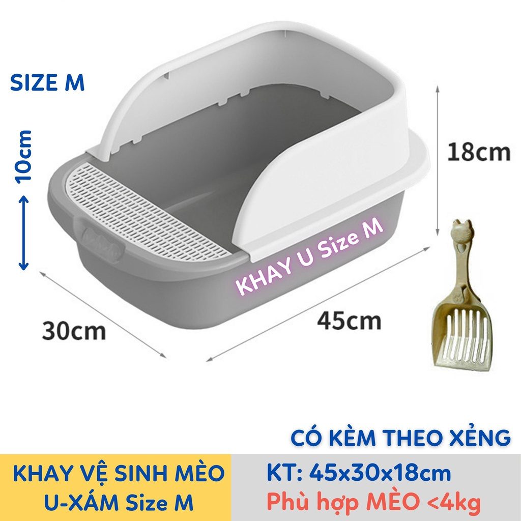 Khay vệ sinh thành cao cho mèo, khay vệ sinh chống văng cát - Ảnh 3