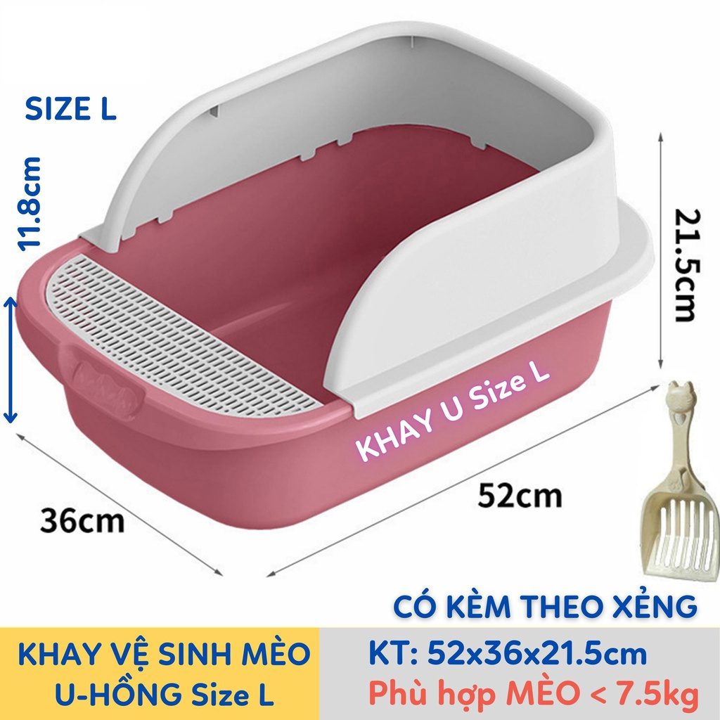 Khay vệ sinh thành cao cho mèo, khay vệ sinh chống văng cát - Ảnh 4