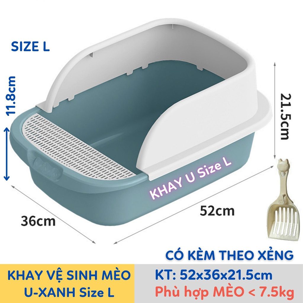 Khay vệ sinh thành cao cho mèo, khay vệ sinh chống văng cát - Ảnh 6