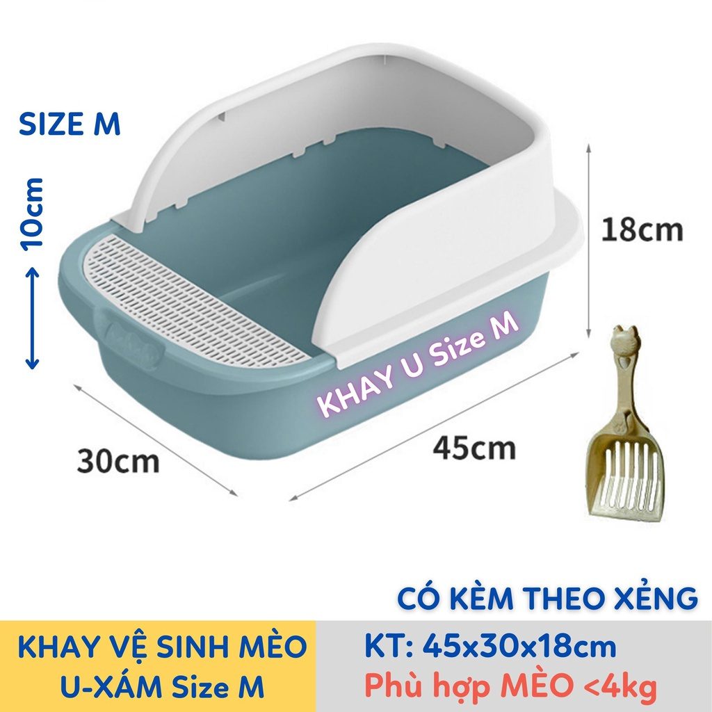 Khay vệ sinh thành cao cho mèo, khay vệ sinh chống văng cát - Ảnh 7