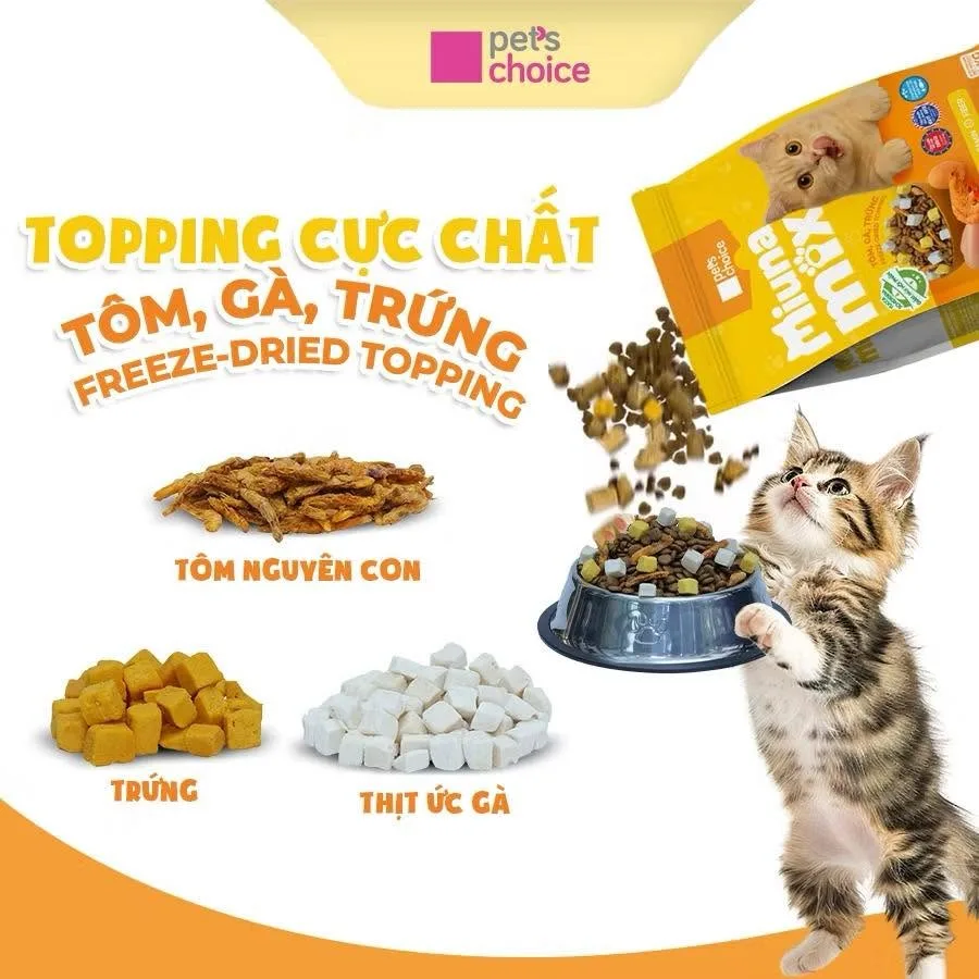 Hạt Miuna Mix 1KG Cho Mèo Vị Tôm Gà Trứng – Pet’s Choice