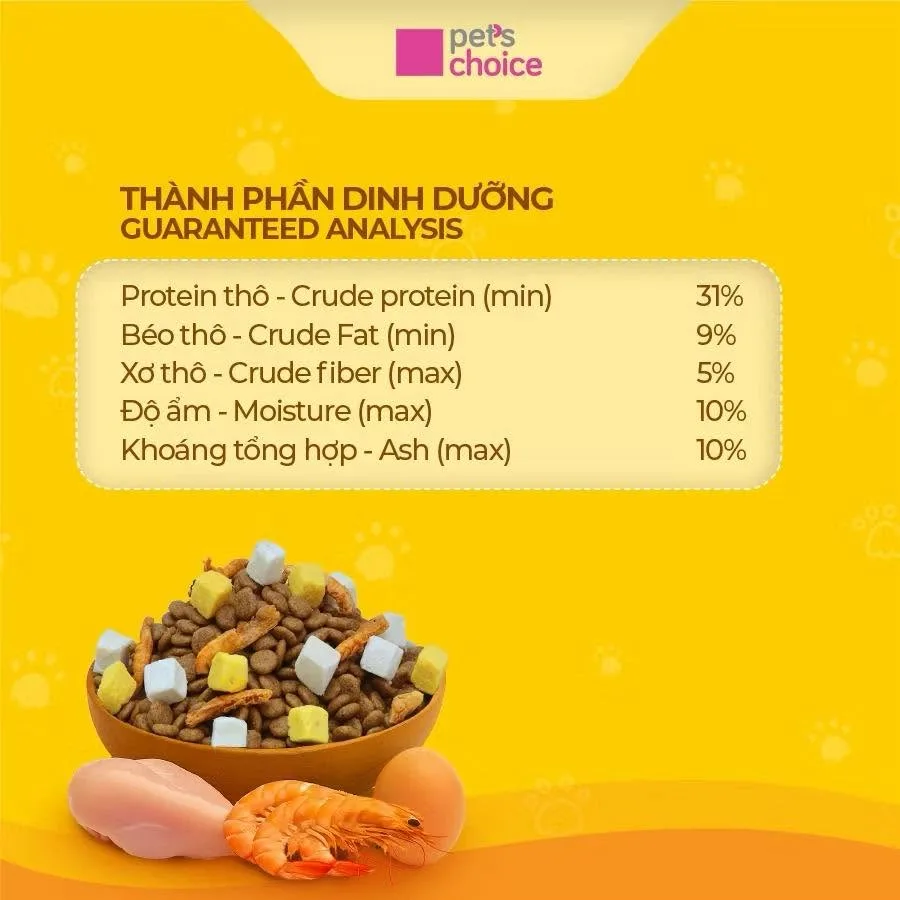 Hạt Miuna Mix 1KG Cho Mèo Vị Tôm Gà Trứng – Pet's Choice - Ảnh 2