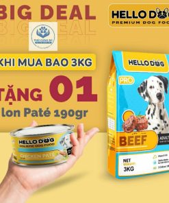 Thức ăn cho chó Hellodog gói 3kg(Mua 1 tặng 1)