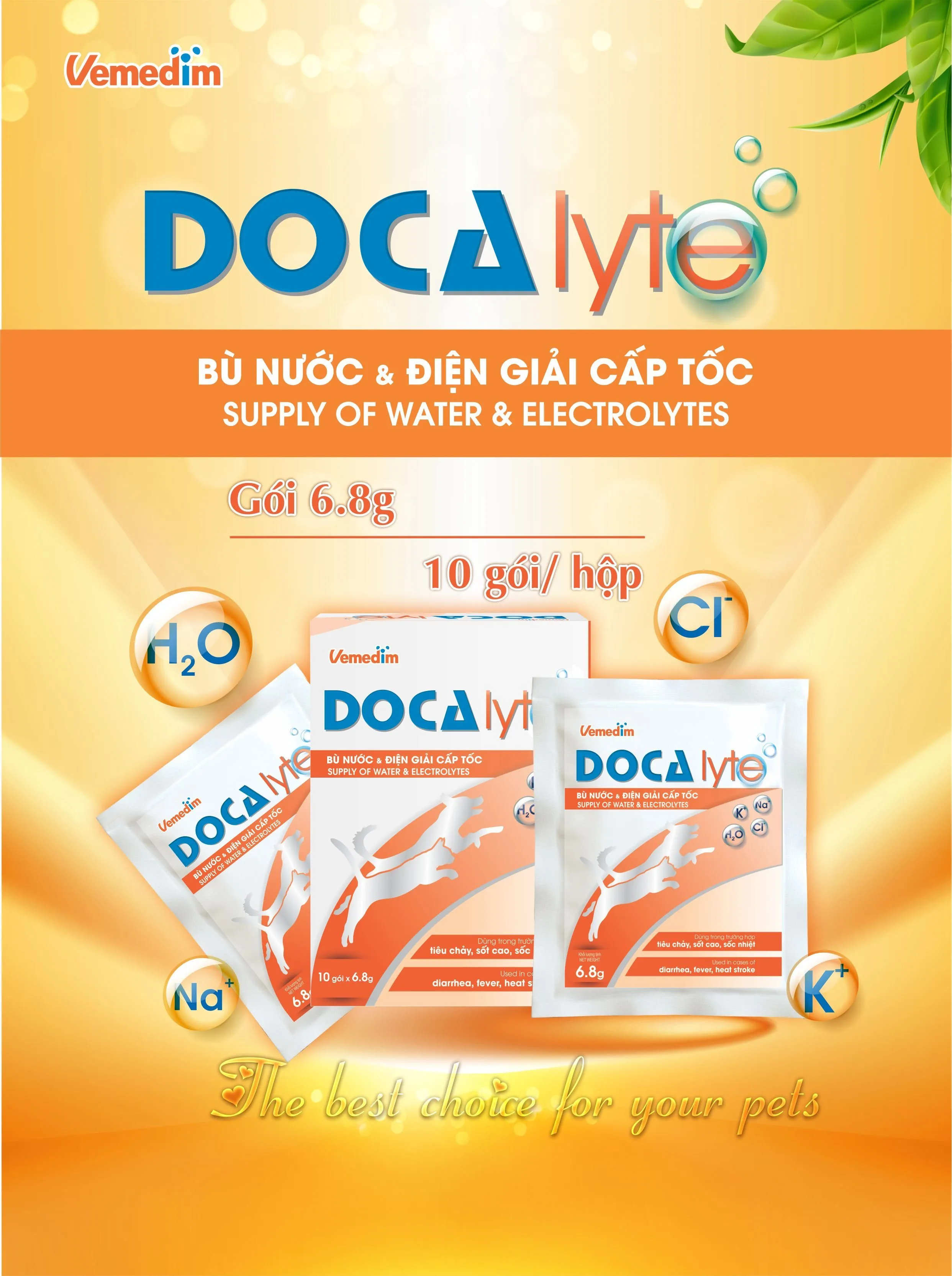 Docalyte-B&ugrave; nước v&agrave; điện giải cấp tốc cho ch&oacute; m&egrave;o