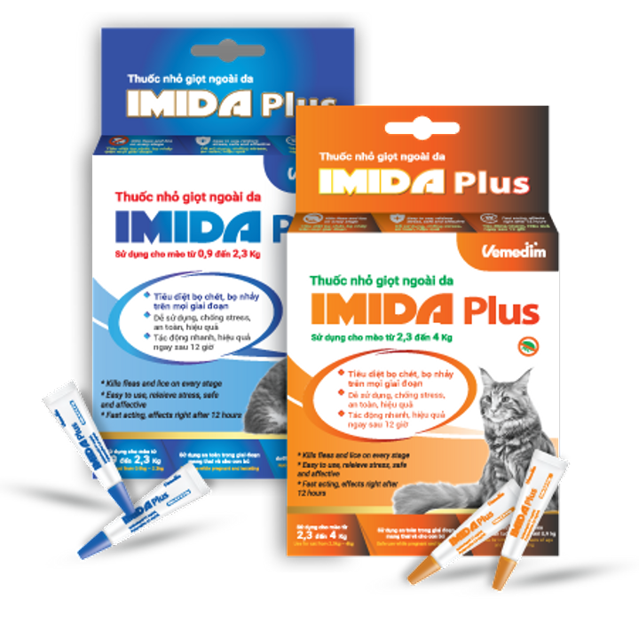 Nhỏ g&aacute;y Vemedim Imida plus cho m&egrave;o 0.9-2.3kg - ống
