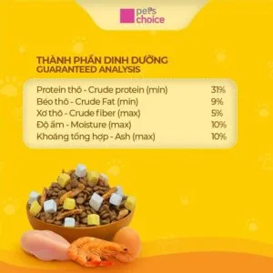 Alternative view of Hạt Miuna Mix 1KG Cho M&egrave;o Vị T&ocirc;m G&agrave; Trứng &ndash; Pet's Choice